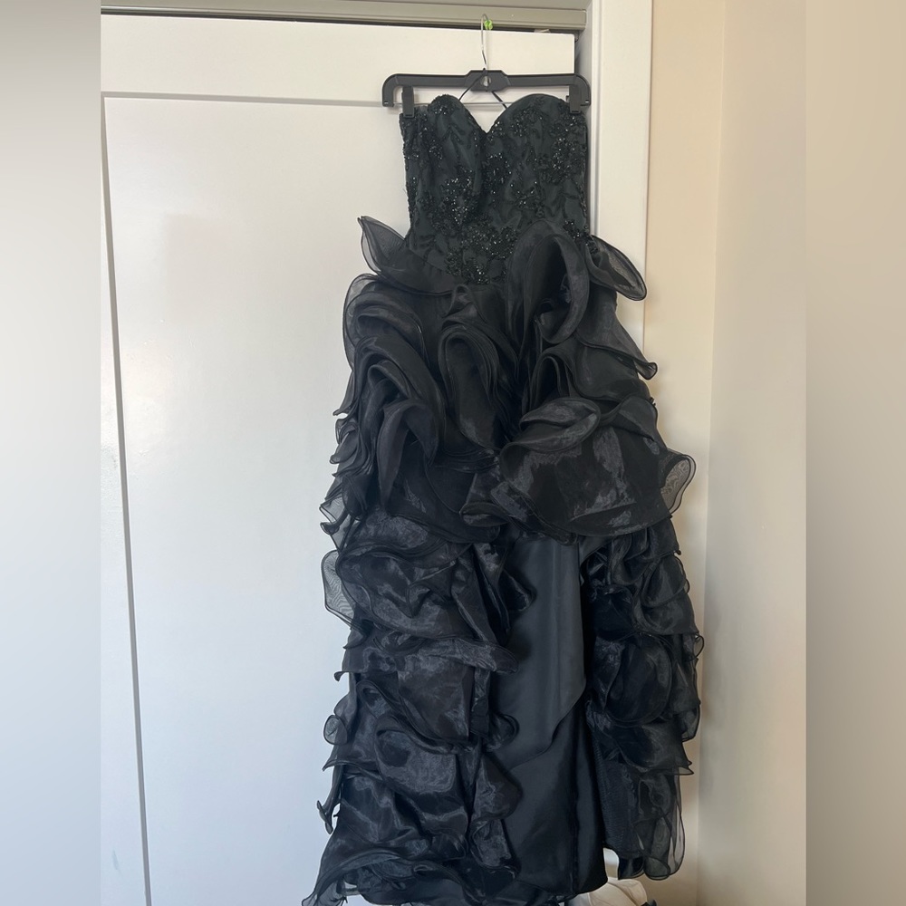 Size 2 Black sequin ruffle mermaid gown